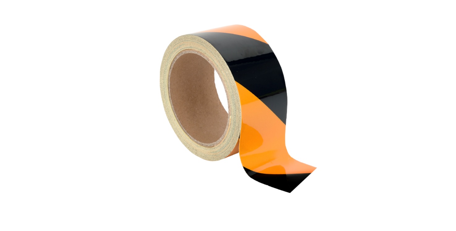 Výstražná samolepící páska reflexní, 50mm x 15m, žluto/černá PVC + hliník